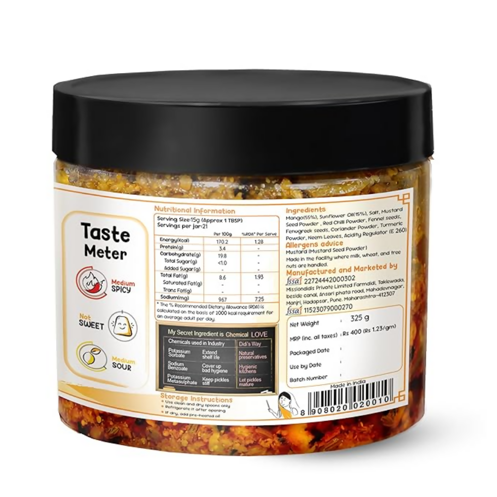 FarmDidi Mango Pickle - Tangy & Salty | Grocsy