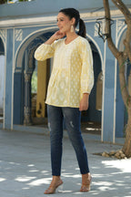 Juniper Women's Lemonyellow Printed A-Line Tunic | Grocsy