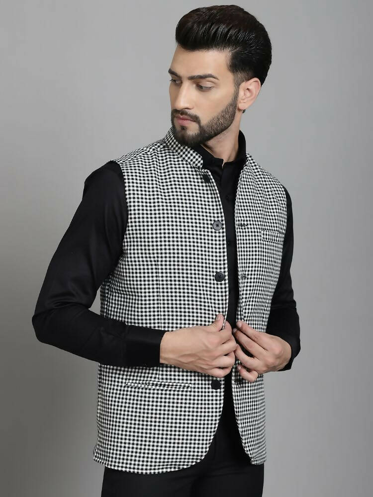 Even Apparels Nehru Jacket With Welt Pockets - Multi | Grocsy