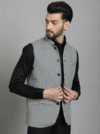 Even Apparels Nehru Jacket With Welt Pockets - Multi | Grocsy