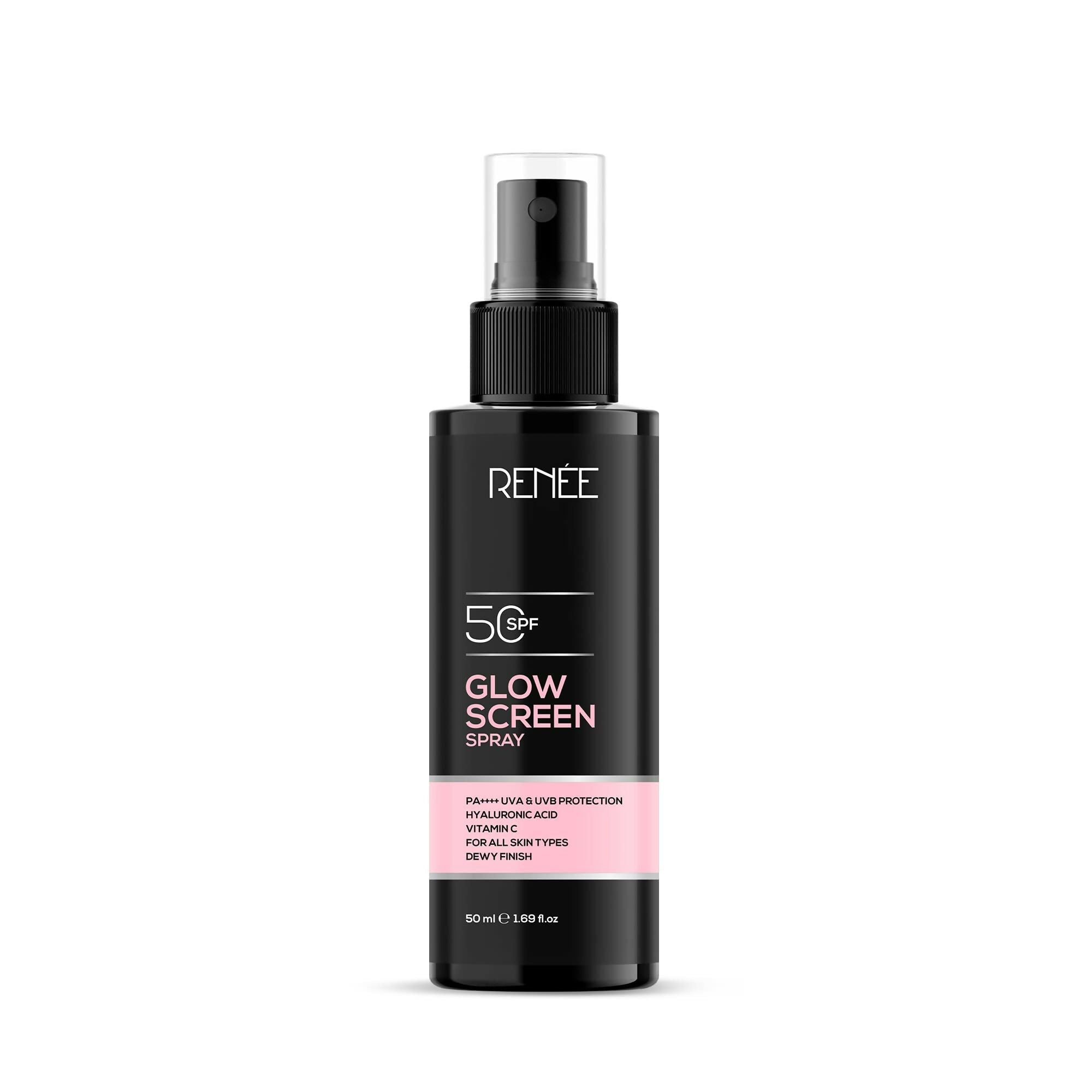 Renee Glowscreen Spf 50 Sunscreen Spray PA++++ Lightweight, Non Greasy & Quick Absorbing | Grocsy