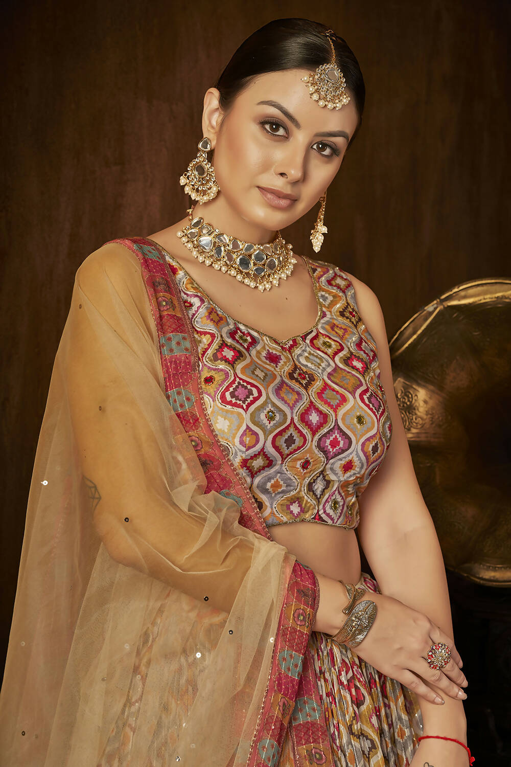 Wedding Designer Multi Georgette Lehenga Choli - Anbazaar | Grocsy