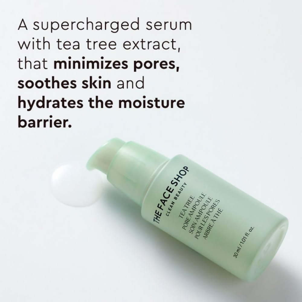 The Face Shop Tea Tree Pore Ampoule With AHA, Ip BHA, PHA & Hyaluronic Acid, For Oily & Acne Skin | Grocsy