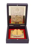 Golden Peacock 24-Ct Gold-Toned Gold Foil Ganesh Pooja Box | Grocsy