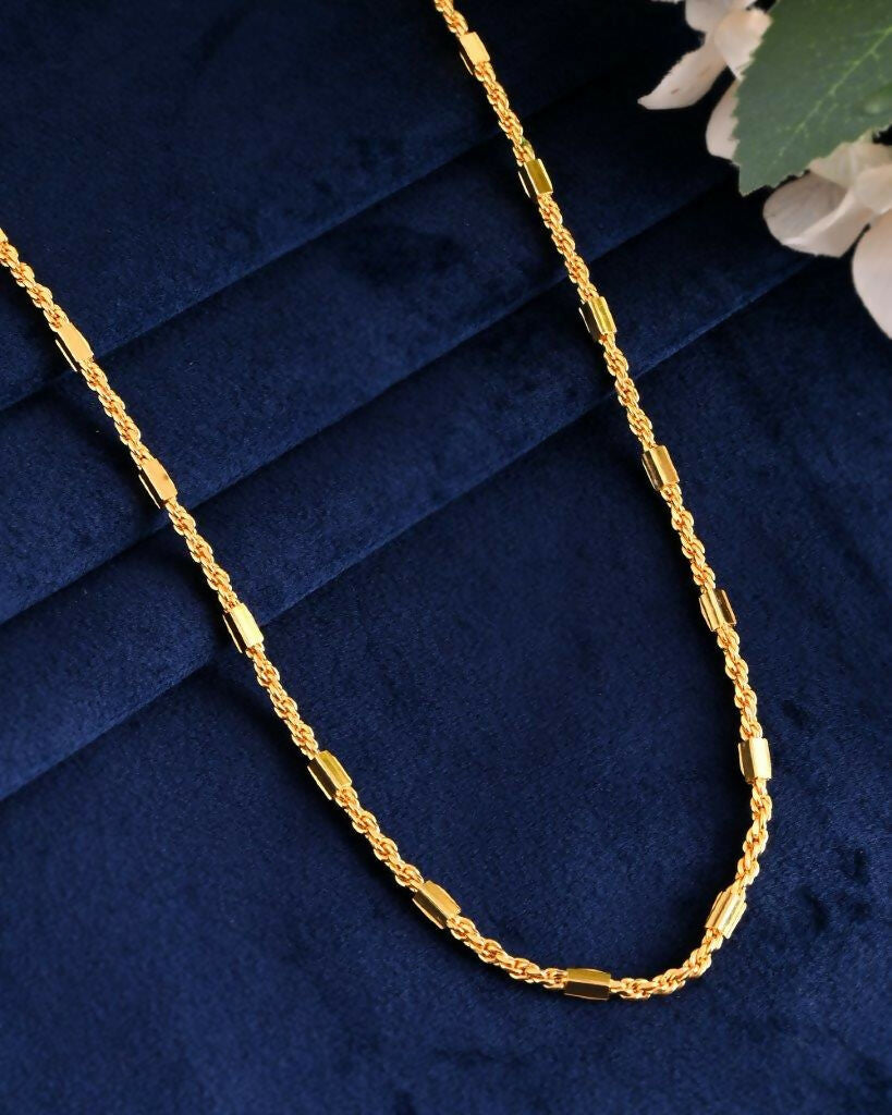 VOJ Gold-Polished Pipe Chain For Men | Grocsy