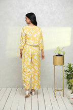 Myshka Women Yellow Printed Pastels Co-Ords | Grocsy