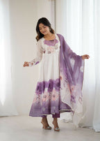 Joban Fashion Onion Pink Kurta Set Organza Sequin Embroidery Work | Grocsy