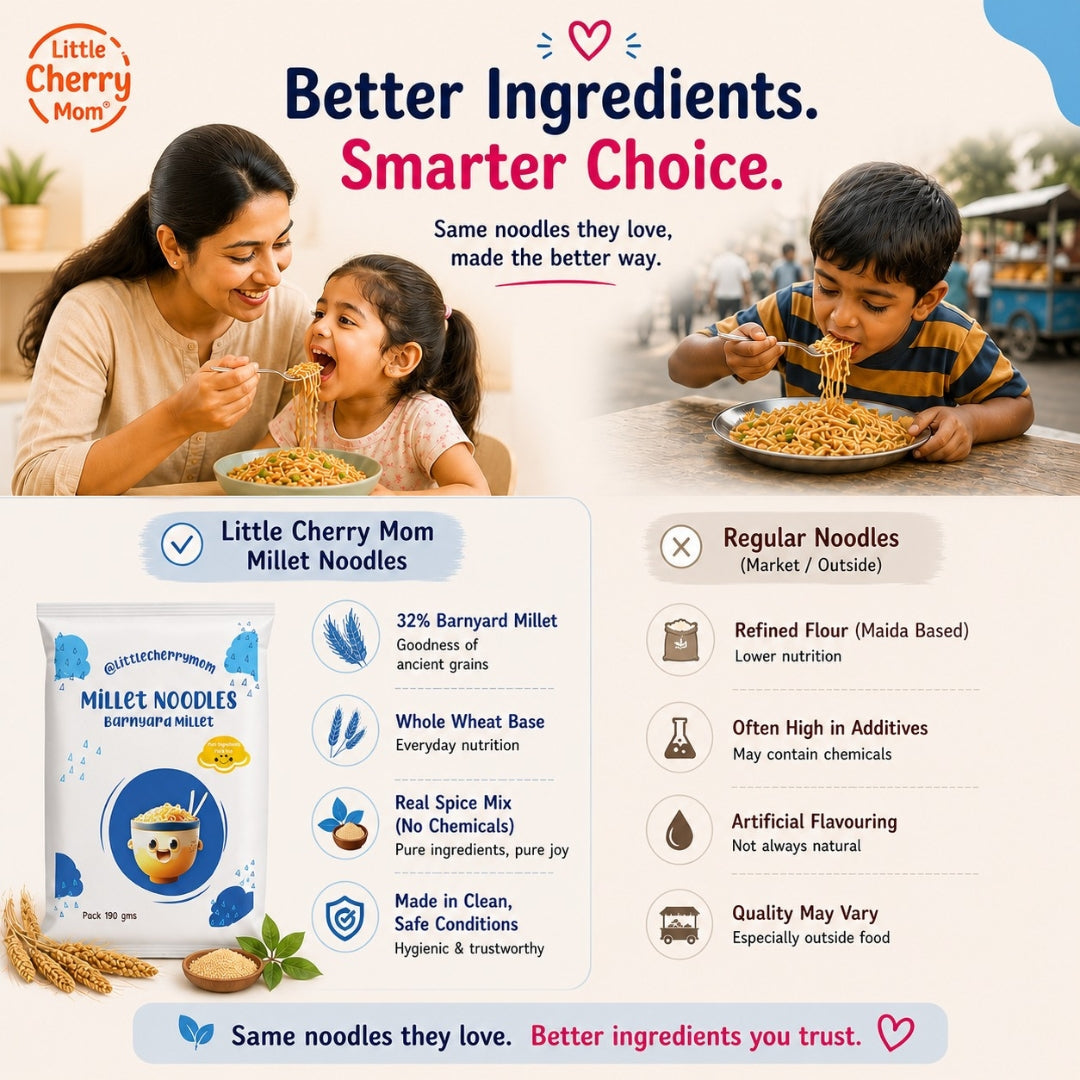 Littlecherrymom Barnyard Millet Instant Noodles | Grocsy