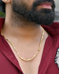 VOJ Gold-Polished Pipe Chain For Men | Grocsy