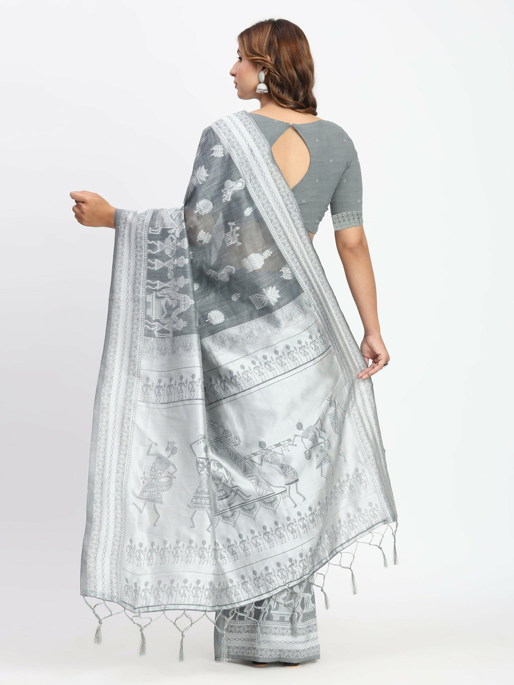 Shree Shyam Fashion Linen Cotton Pink Saree | Grocsy