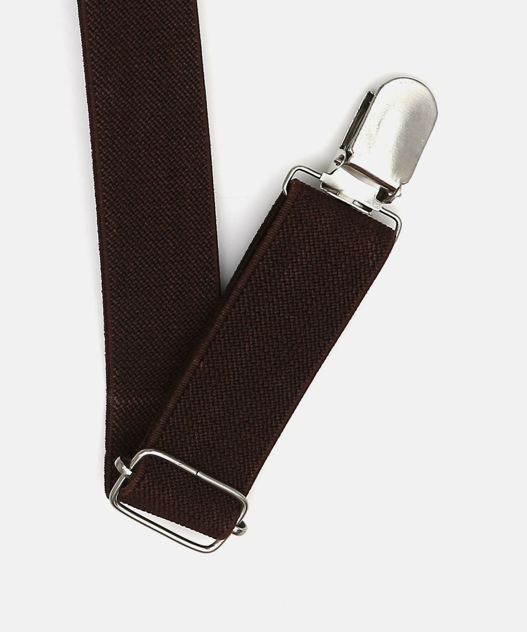 Manet Boys Solid Suspenders - Brown | Grocsy