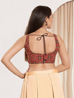 Joban Fashion Maroon Cotton Padded Blouse With Square Neck Sleeveless | Grocsy