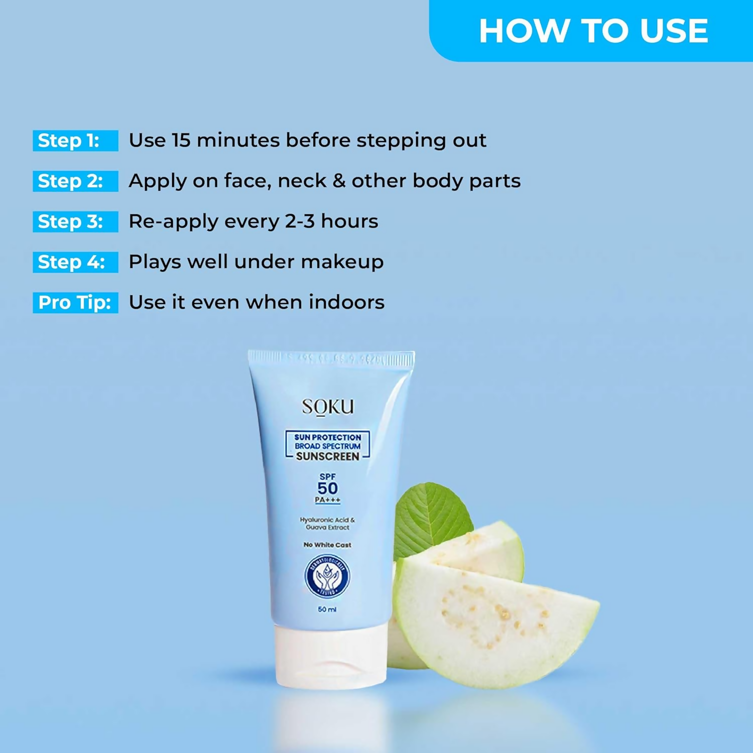 SOKU Sun Protection Broad Spectrum Sunscreen SPF 50 PA+++ | Grocsy