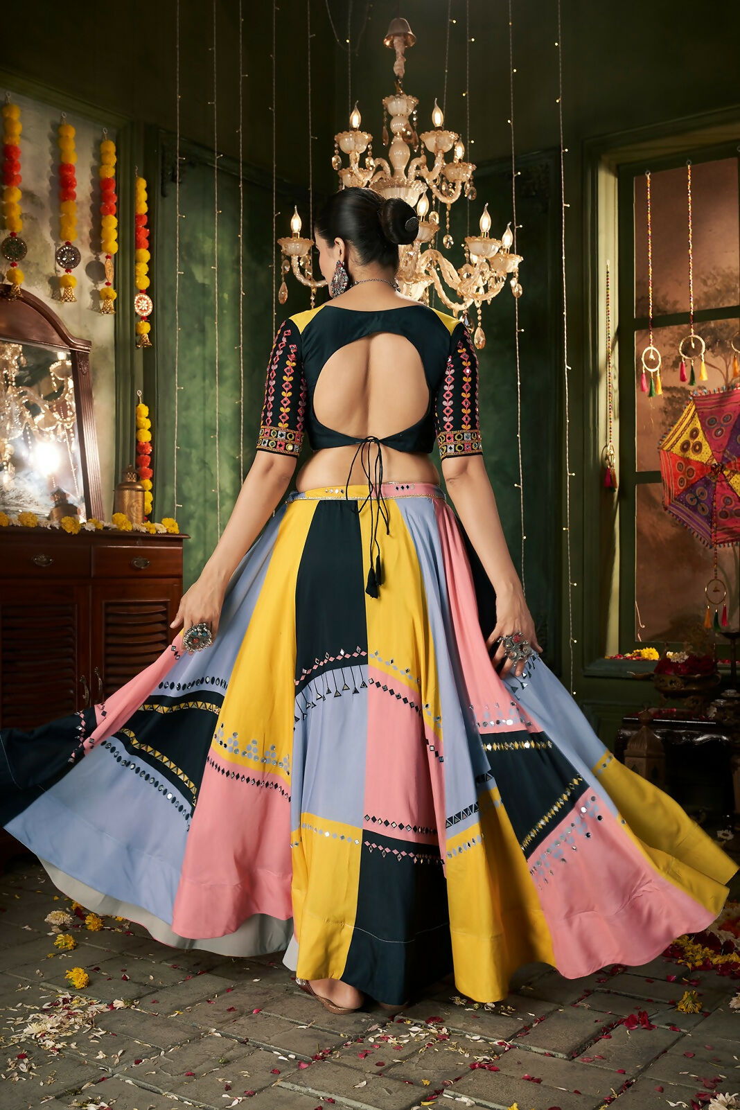 AI Fashion Multi Color Maslin Cotton Designer Navratri Lehenga Choli Collection | Grocsy