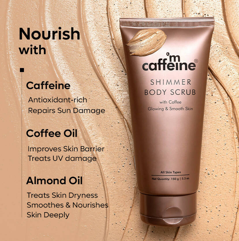 mCaffeine Shimmer Body Scrub with Coffee | Grocsy
