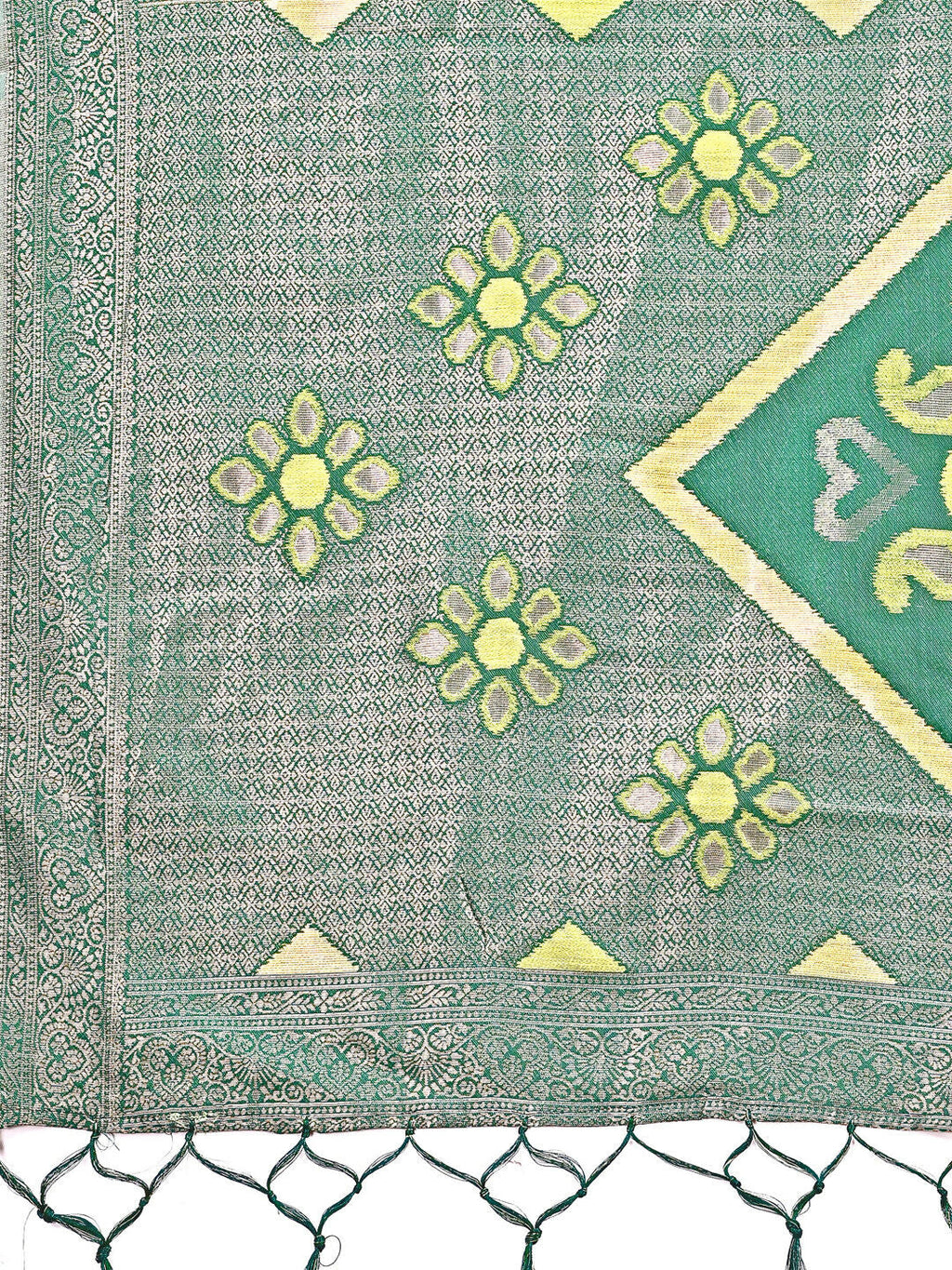 Shree Shyam Fashion Sajni Light Green Linen Cotton Saree | Grocsy