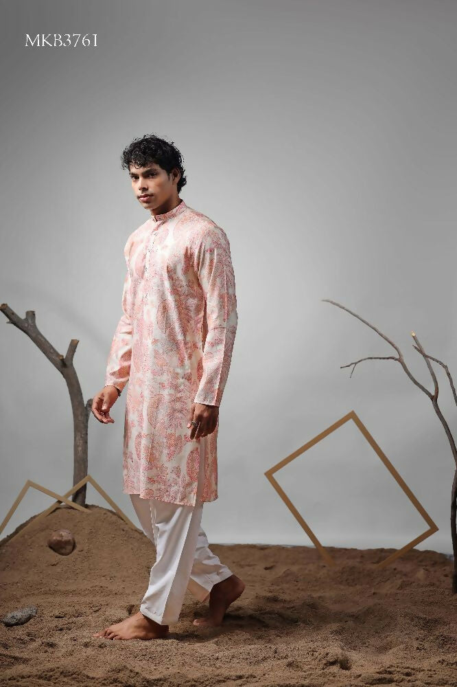 Pink Modal Designer Printed Kurta Set - Mahotsav | Grocsy