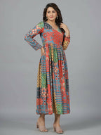 Juniper Women Red Muslin Printed Maxi Dress | Grocsy