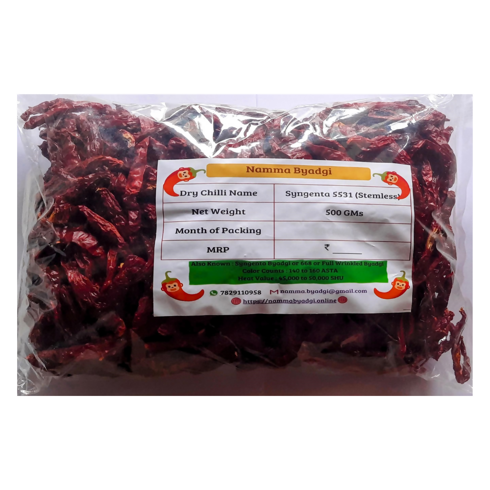 Namma Byadgi's Syngenta 5531 Stemless Dry Chilli | Grocsy