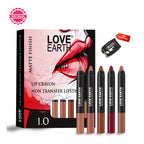 Love Earth Lip Crayon Non-Transfer Lipstick 1.O And Sharpener | Grocsy