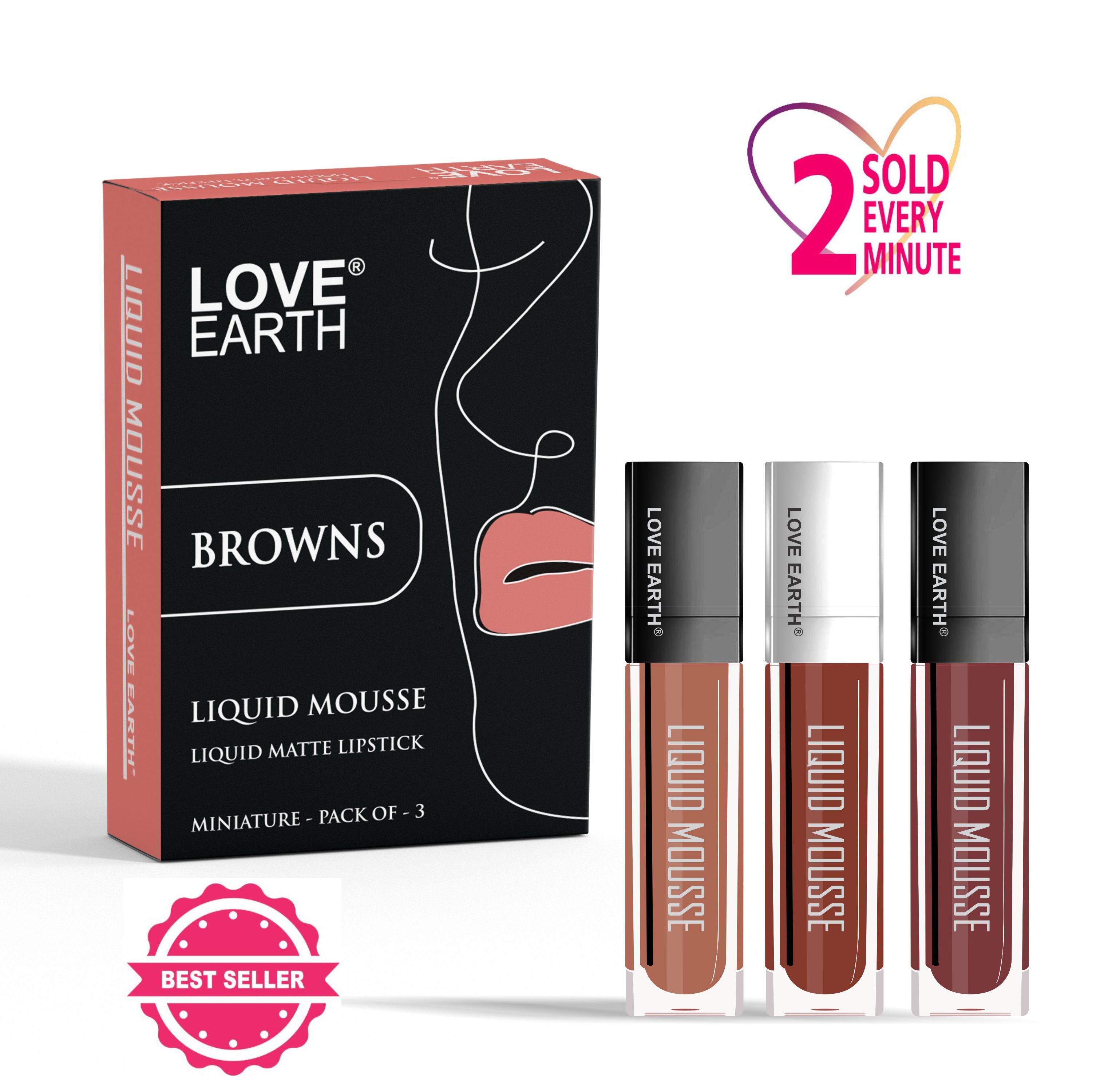 Love Earth Liquid Mousse Matte Lipstick - Browns | Grocsy