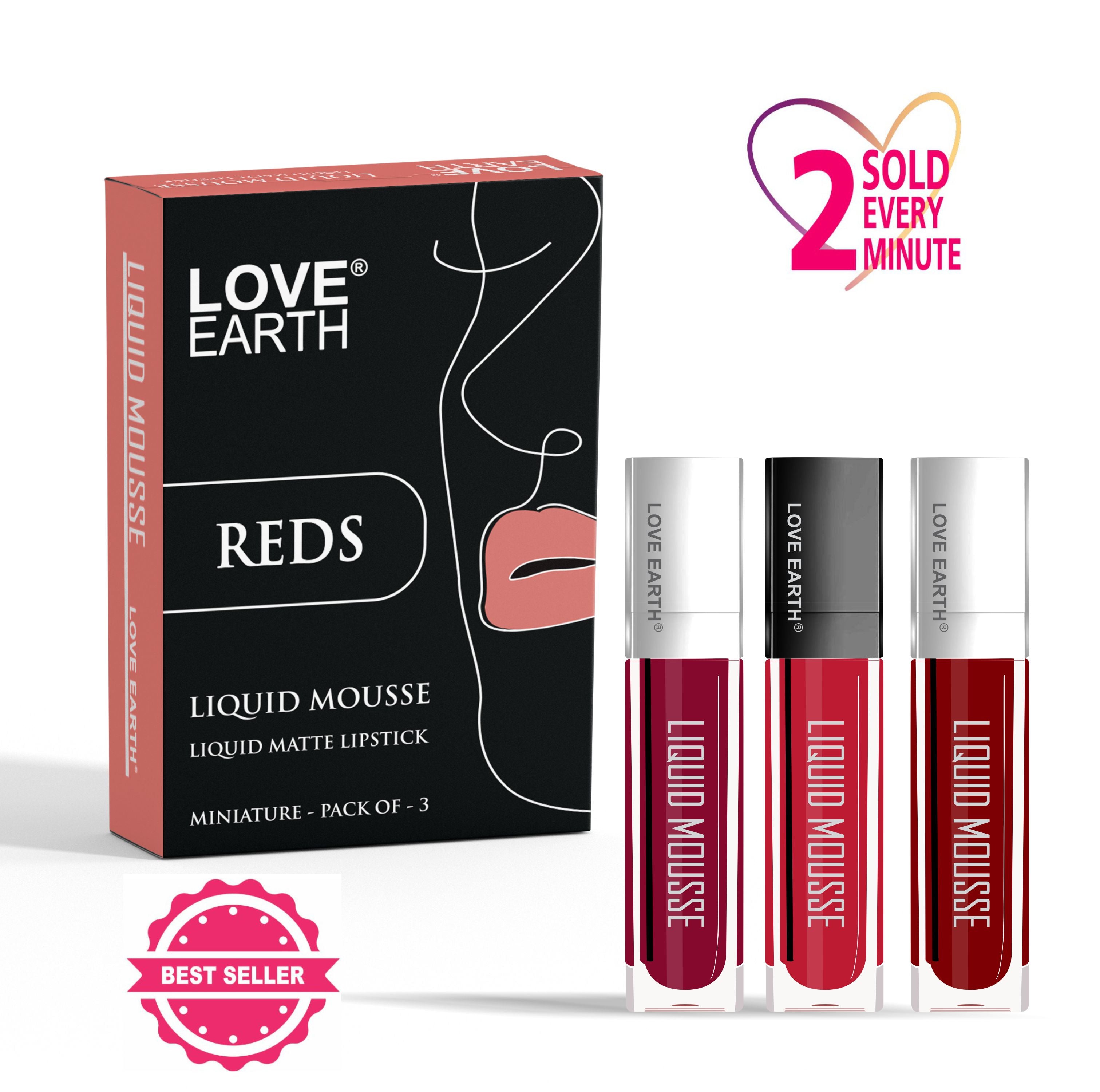 Love Earth Liquid Mousse Matte Lipstick - Reds | Grocsy