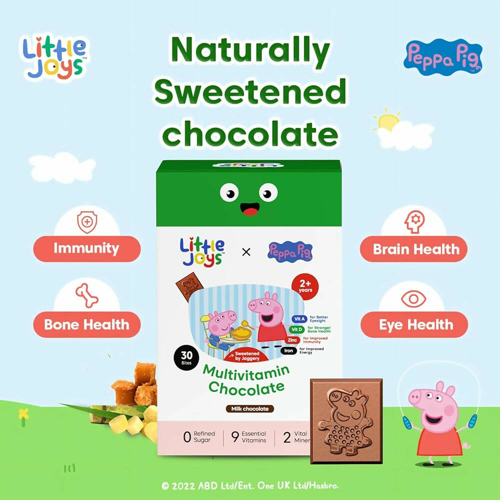Little Joys x Peppa Pig Multivitamin Milk Chocolate for Kids (2-12 yrs) | Grocsy