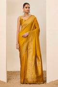 Yellow Dolla Silk Wevon Galla Designer Saree - Zeel | Grocsy