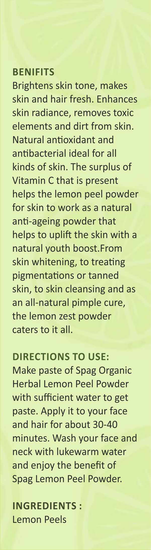 Spag Herbals Premium Lemon Peel Powder | Grocsy