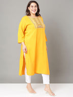Sztori Floral Embroidered Yoke Design Sequined Straight Kurta | Grocsy