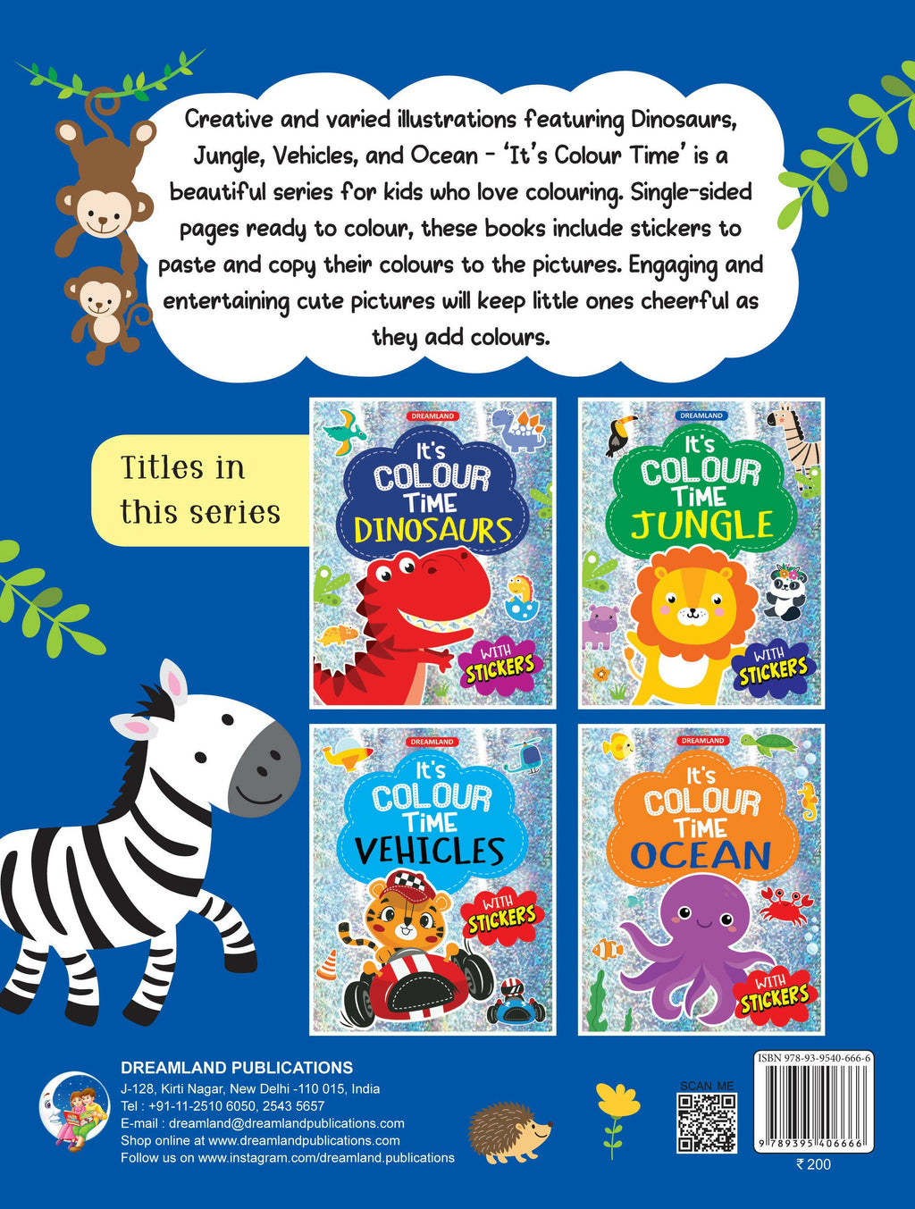 Dreamland Jungle- It's Colour time with Stickers : Children Drawing, Painting & Colouring Book | Grocsy