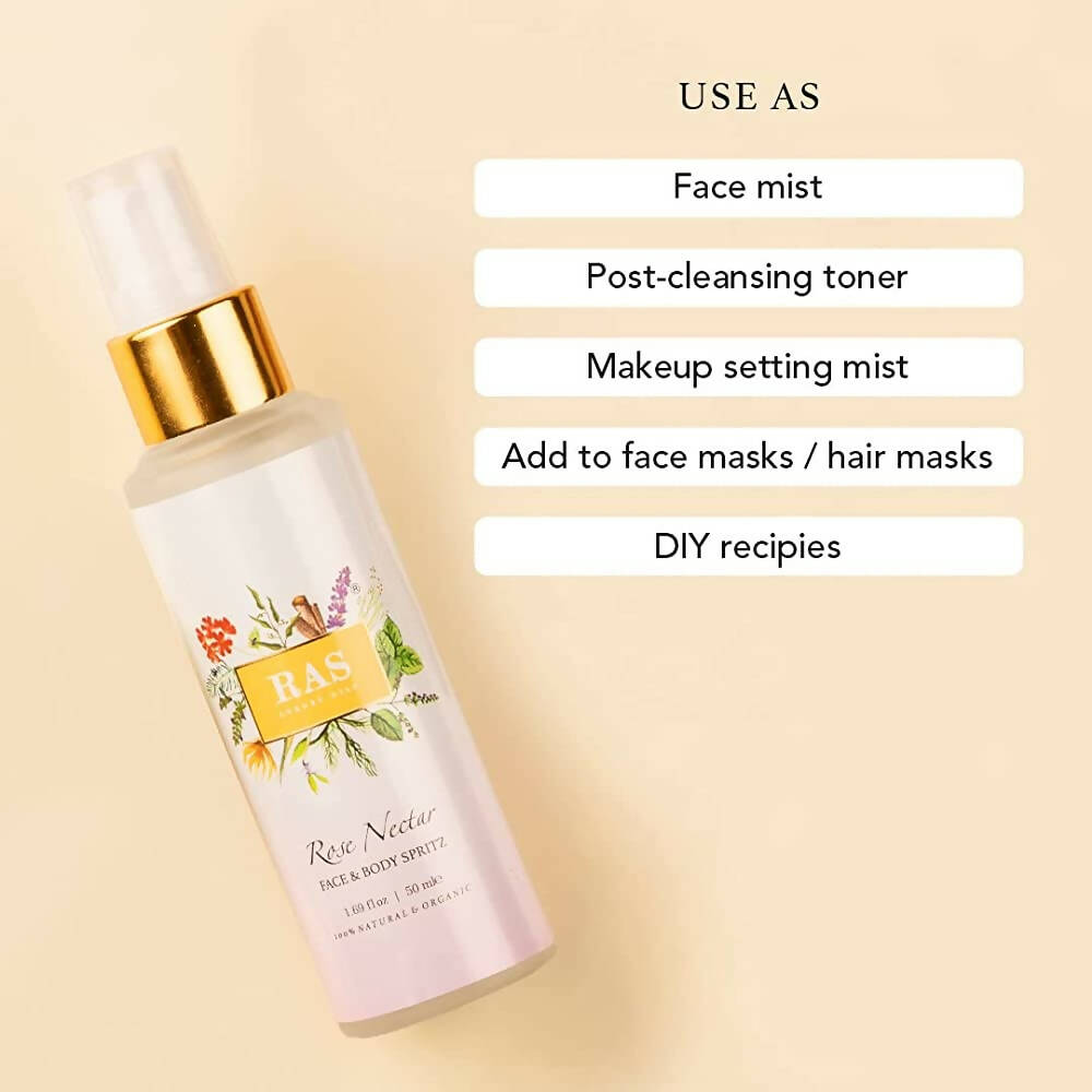 Ras Luxury Oils Rose Nectar Face & Body Spritz Toner | Grocsy