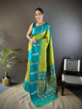 Joban Fashion Teal Peacock,Butti Banarasi Silk Sarees | Grocsy