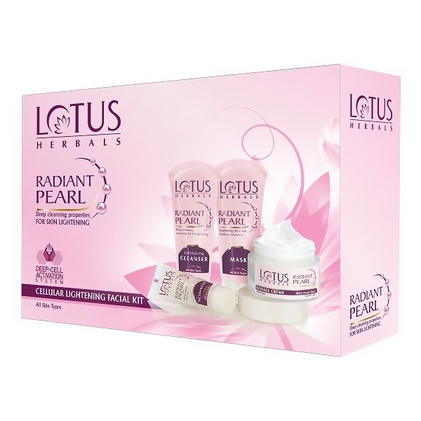 Lotus Herbals Radiant Pearl Cellular Lightening Facial Kit (170g) | Grocsy