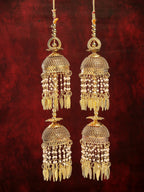 NVR Women's Pack Of 2 Gold-Polished Stone Studded Bridal Layered Kaleera Sets