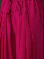 The52 Women's Beautiful Embroidery Work Vichitra Fabric A-line Kurta Pant and Dupatta Set-Pink | Grocsy