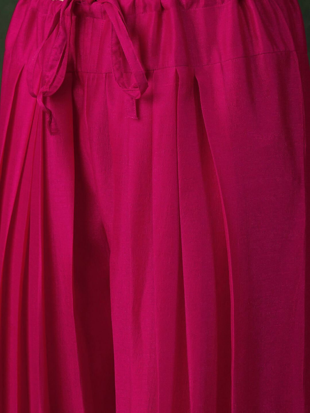 The52 Women's Beautiful Embroidery Work Vichitra Fabric A-line Kurta Pant and Dupatta Set-Pink | Grocsy