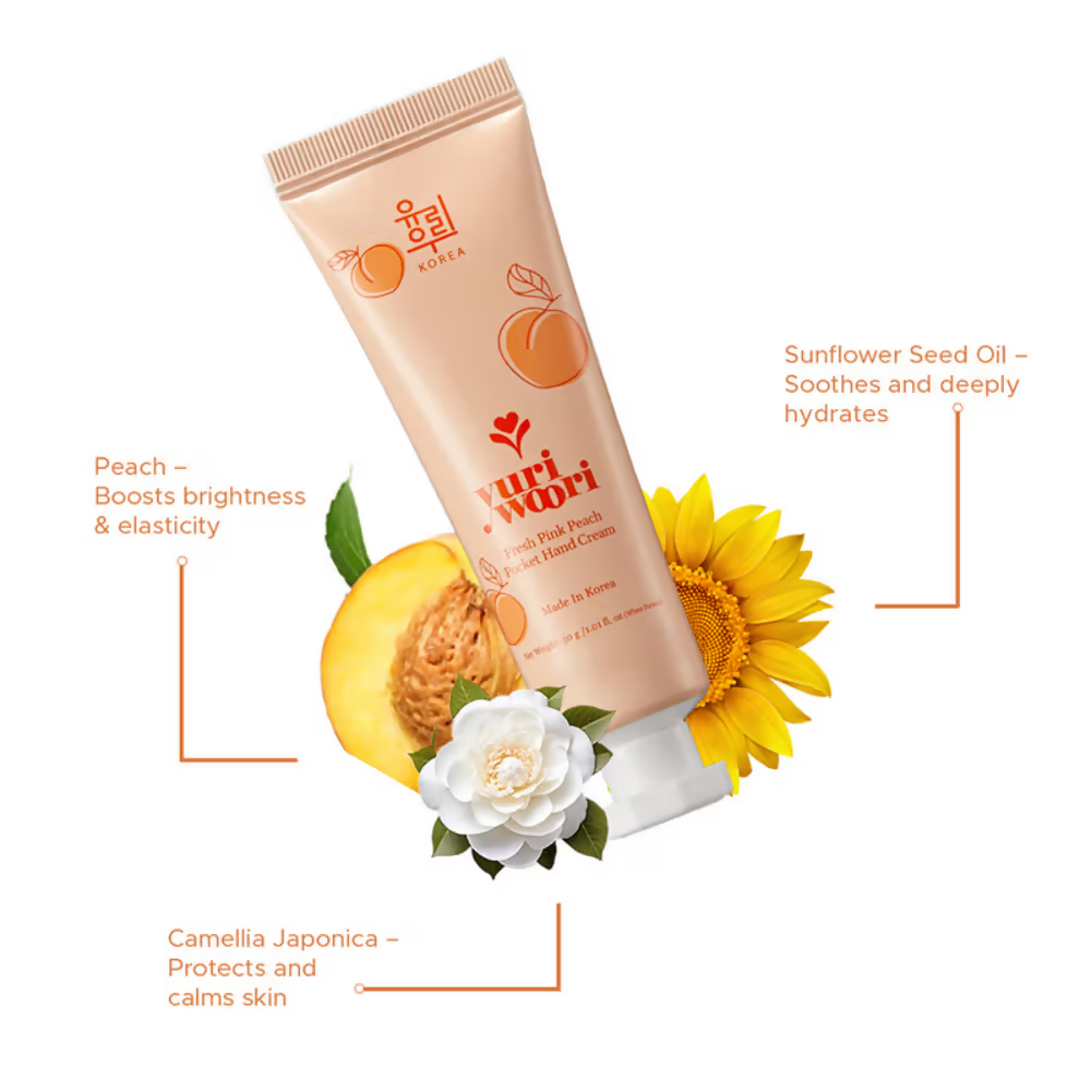 Yuri Woori Fresh Pink Peach Pocket Hand Cream | Grocsy