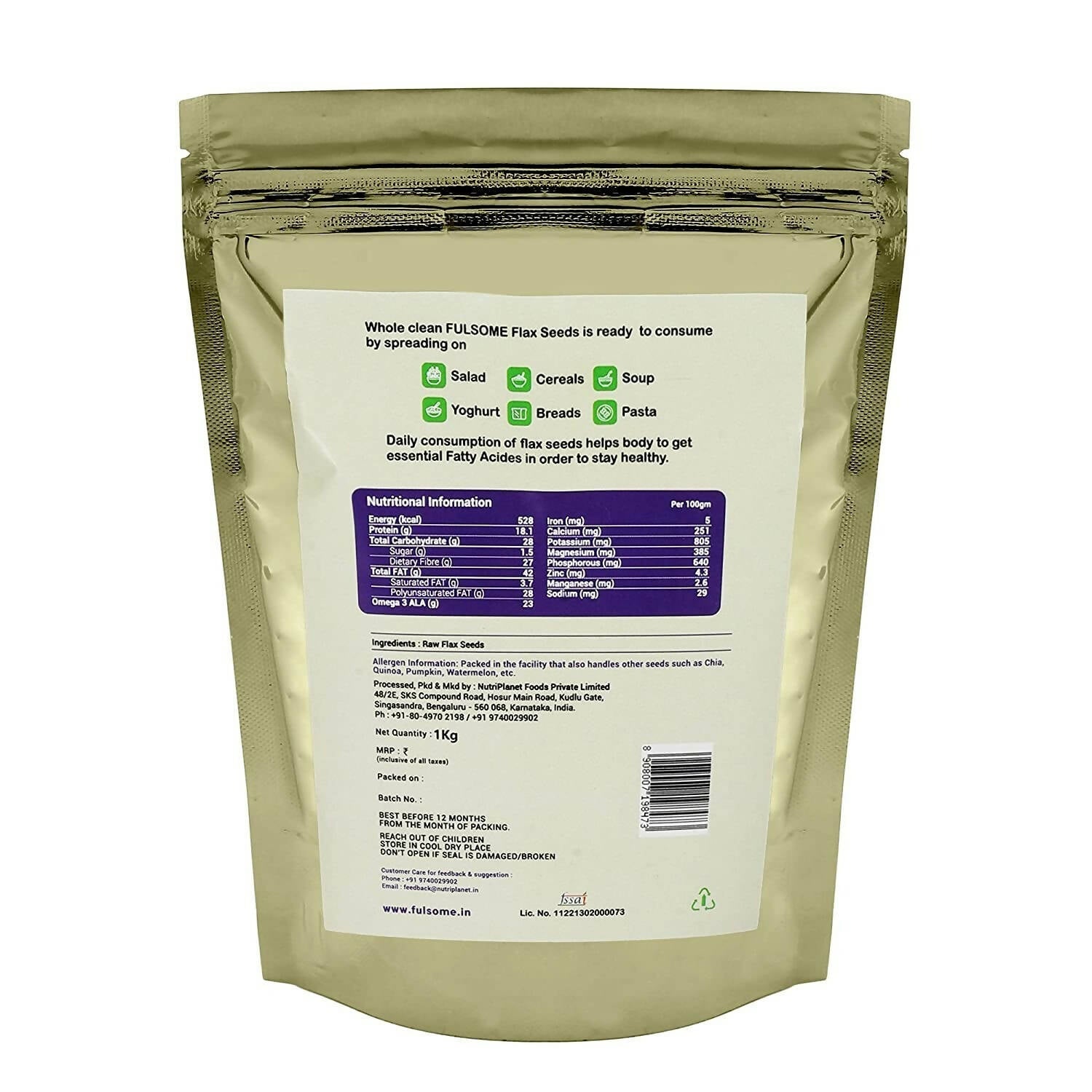 Fulsome Raw Flax Seeds | Grocsy