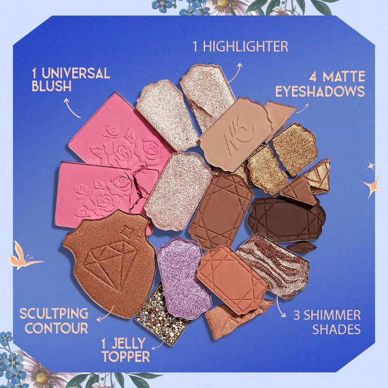 Nykaa Cosmetics X Bridgerton Face & Eye Multi-Texture Eyeshadow Blush & Contour Palette | Grocsy