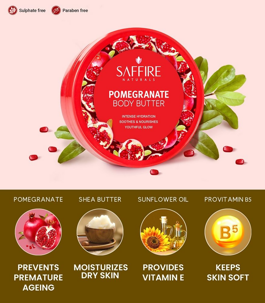 Saffire Naturals Pomegranate Body Butter | Grocsy