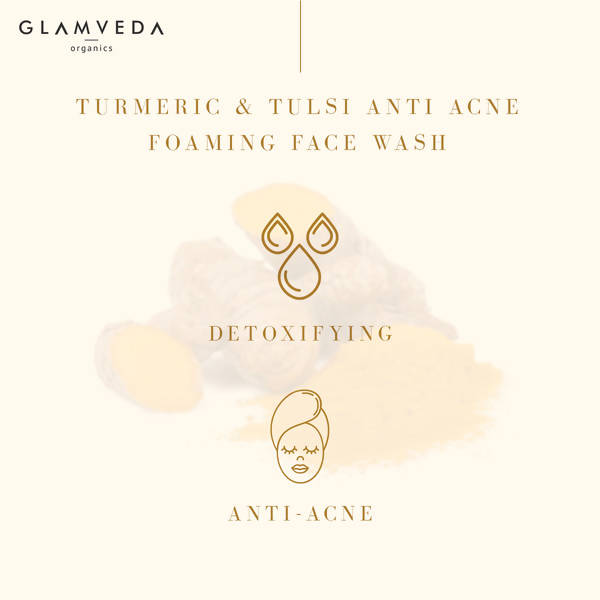 Glamveda Turmeric & Tulsi Detox Anti Acne Face Wash | Grocsy