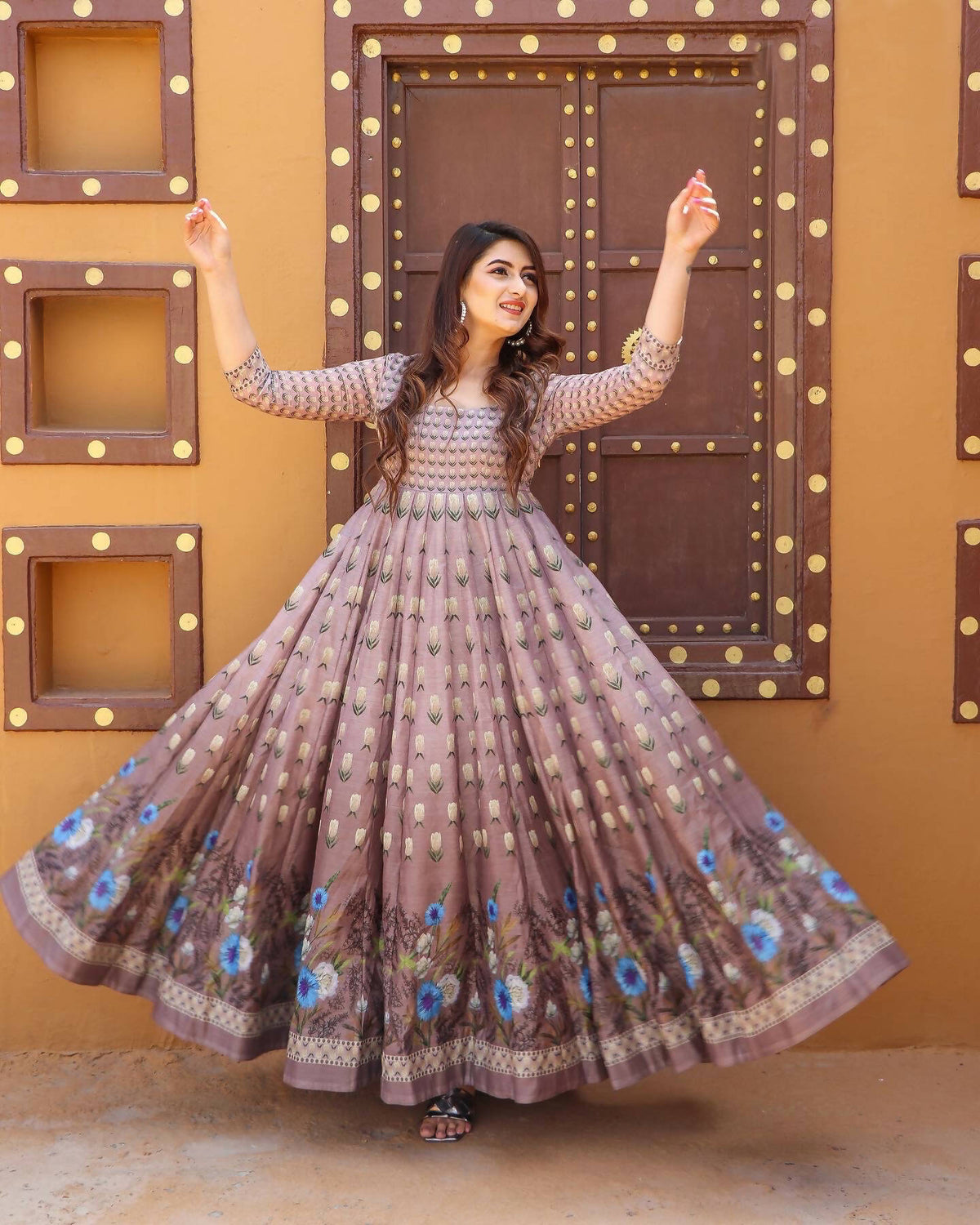 Partywear Designer Pastelpink Chanderi Suit - Anbazaar | Grocsy