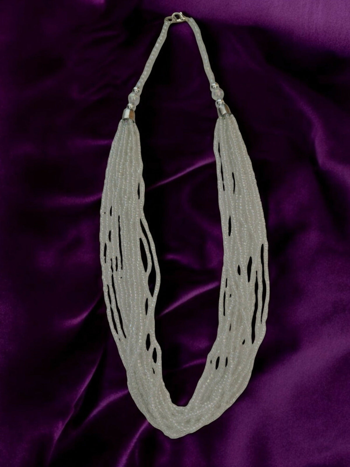 Inhanns Bloom Handmade Beaded Only Necklace - 12 Layers - Ivory | Grocsy