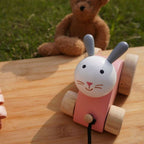 Matoyi Rabbit Wooden Pull Along Toy For Kids | Grocsy
