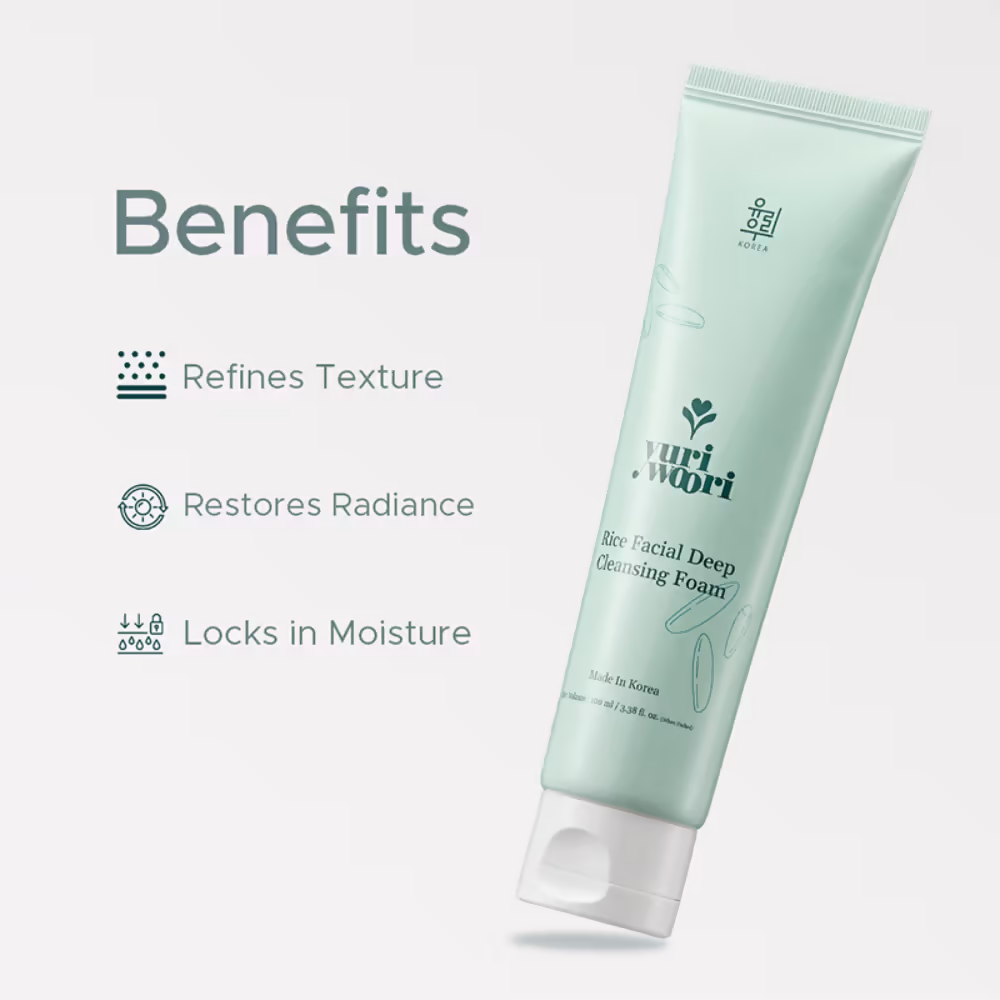 Yuri Woori Rice Facial Deep Cleansing Foam | Grocsy