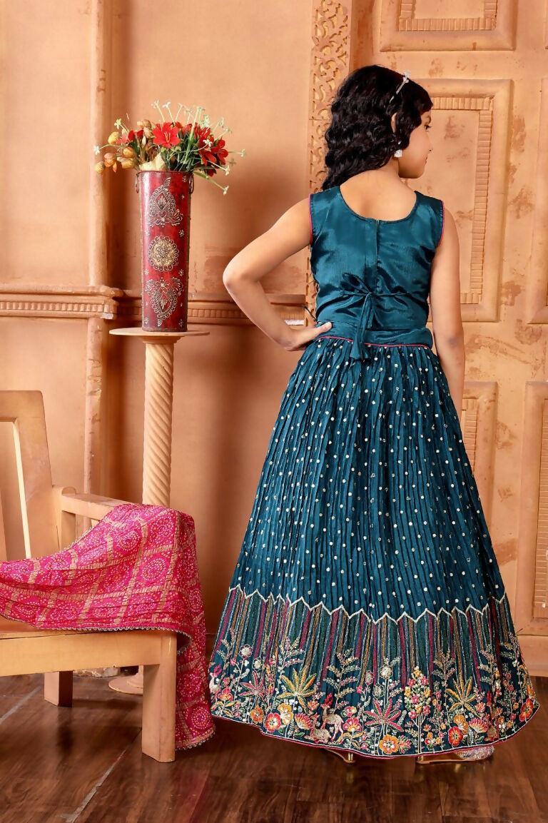 Kids Functional Designer Morepich Chinon Fab Lehenga choli - Aaradhna | Grocsy