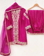 Teeya Creation Womens New Trendy Silk With Heavy Embroiedery With Sequence Work Pink Kurta Set | Grocsy