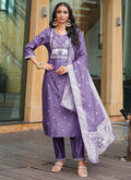 Prazu Fashion Lavender Art Silk Thread Sequins Embroidered Wedding Suit | Grocsy