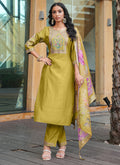 Prazu Fashion Yellow Cotton Silk Thread Sequence Designer Salwar Suit | Grocsy